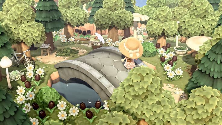 cosy island with fruit trees
