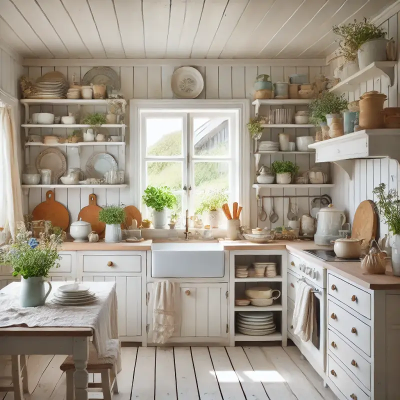 A cute white bedroom