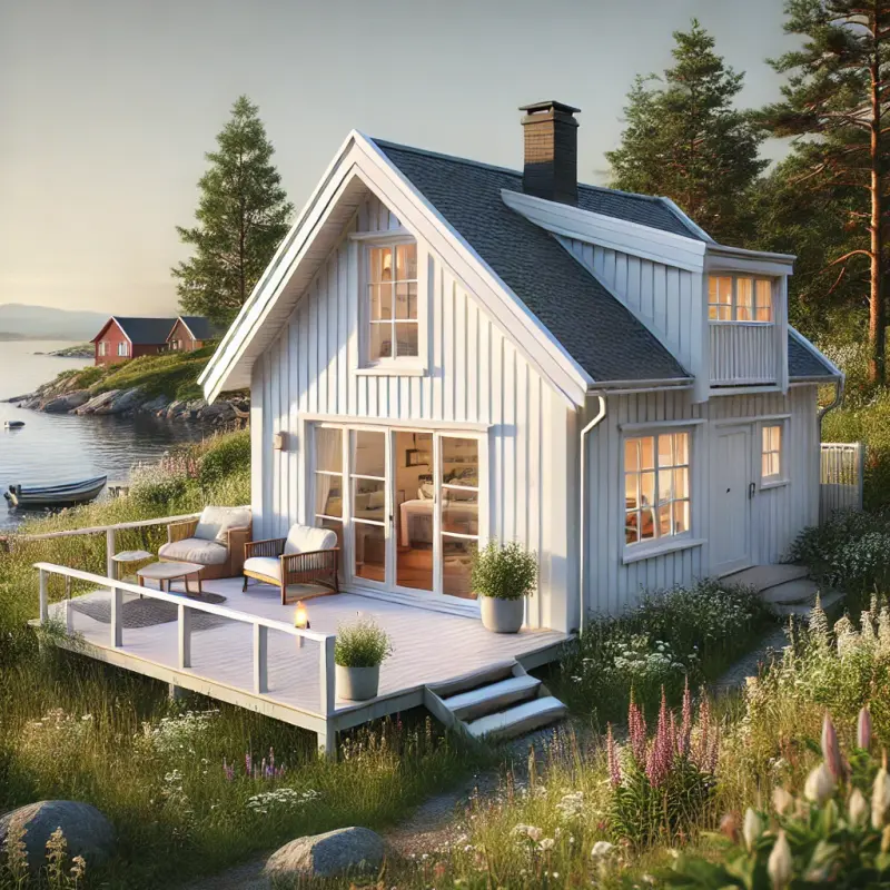 Ai generated white cabin